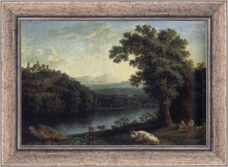 framed  Jakob Philipp Hackert Landscape with River, Ta3071-1